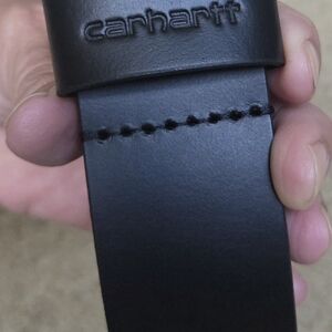 Carhartt Men's Black Leather Belt With Black Buckle Size 34 NEW